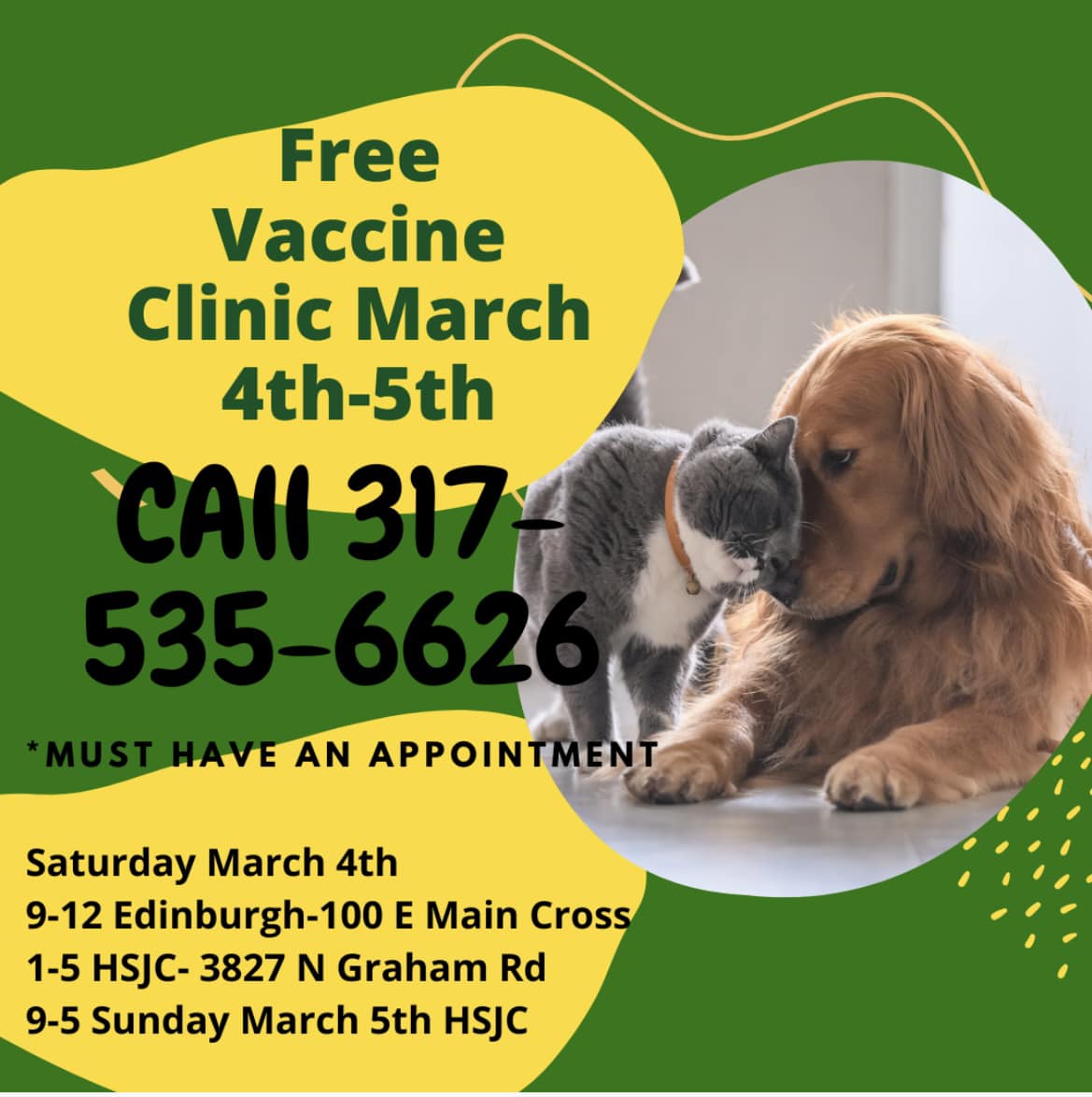 Free clinic best sale for dog shots